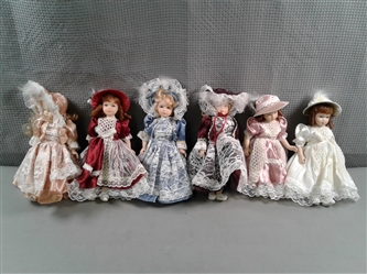 6 Vintage Porcelain Dolls