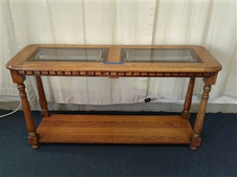 Sofa Table With Leaded Glass Inserts