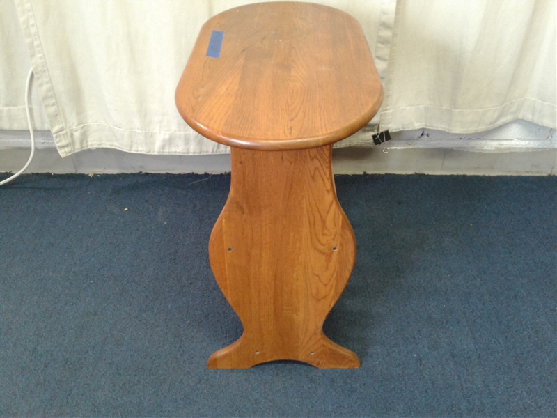 Vintage Wood Side Table With Magazine Holder