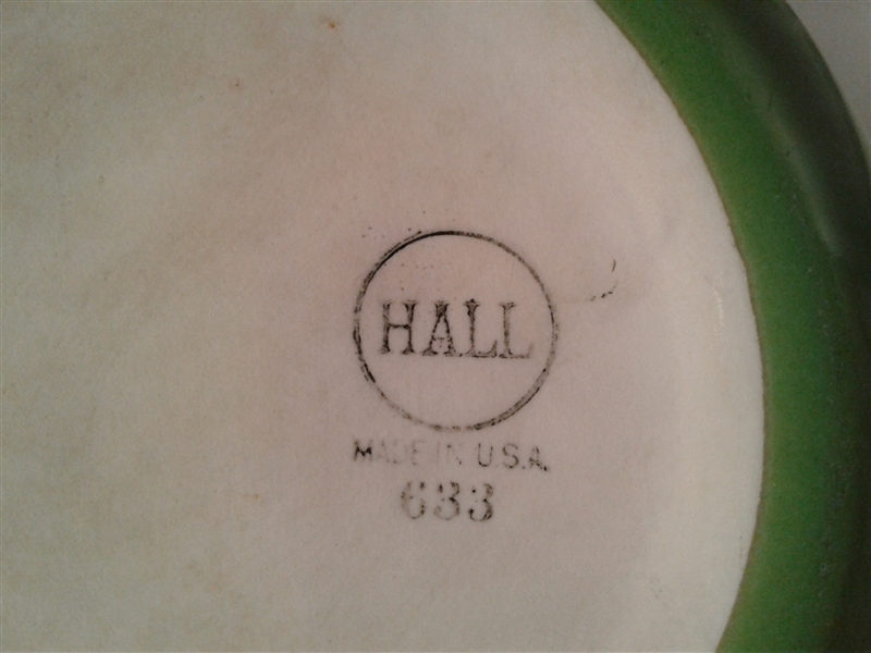 Vintage Hall 633 Ball Ceramic Water Pitcher- Light Green