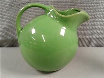 Vintage Hall 633 Ball Ceramic Water Pitcher- Green