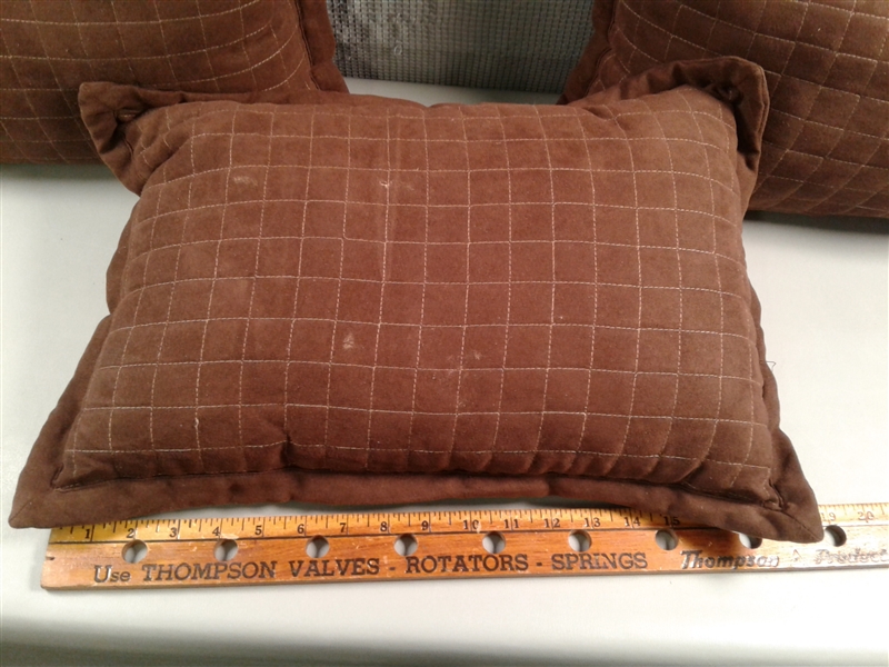 Set of 3 Brown Throw Pillows