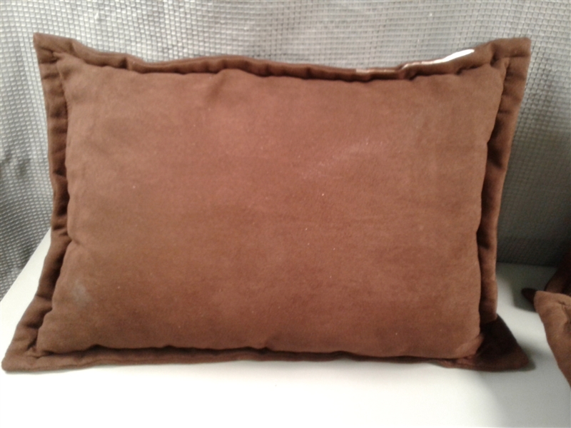 Set of 3 Brown Throw Pillows