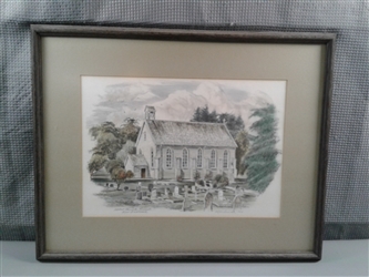 Framed and Matted Picture of Christ Church in New Zealand