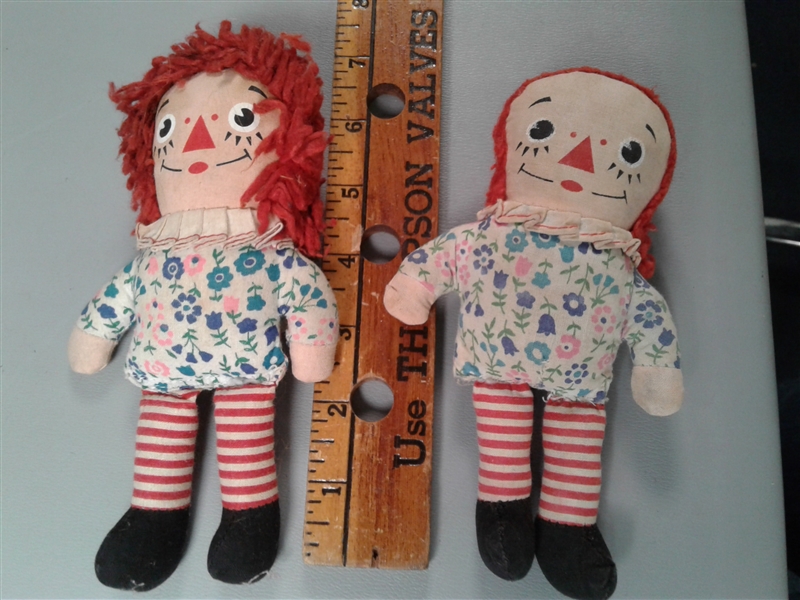 Vintage Mini Raggedy Ann & Andy Dolls