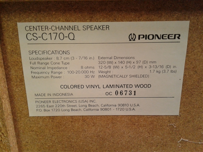 5 Pioneer Speakers 