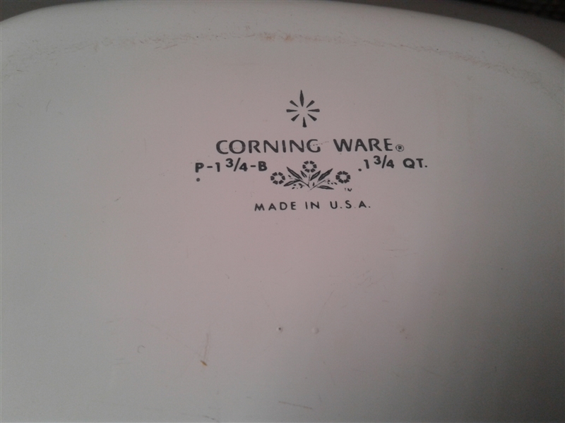 Vintage Corning Ware Cornflower Blue P-4-B & P-1 3/4-B Casserole Dishes