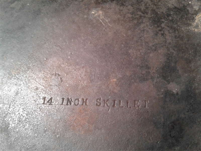 14 Cast Iron Skillet 12 & Cast Iron Willams Sign