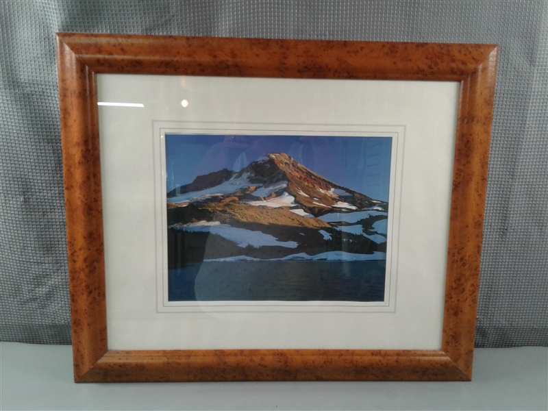 Matted and Framed Mountain Lake Picture