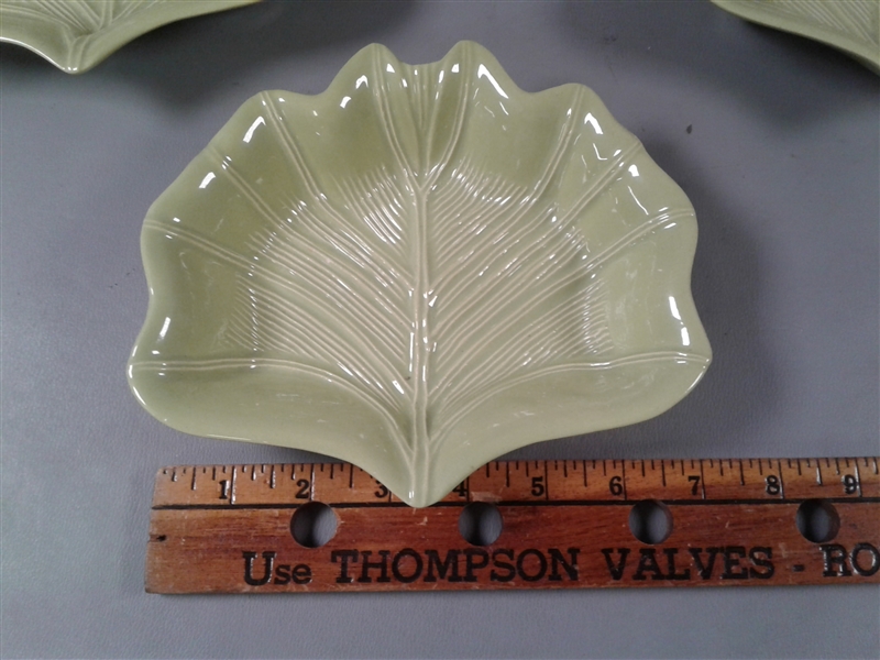 Vintage Ceramic Lettuce Leaf Dishes Made in USA No. 216