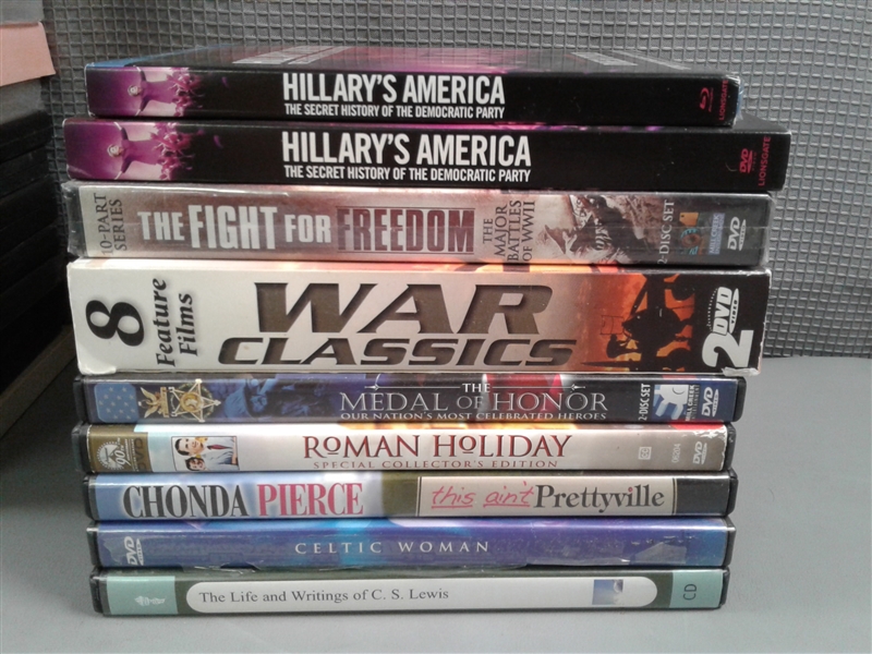 Large Lot of DVDs and VHS Tapes