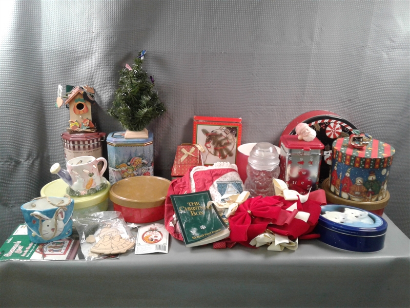 Holiday Items: Tins, Decor, Crafts, ETC