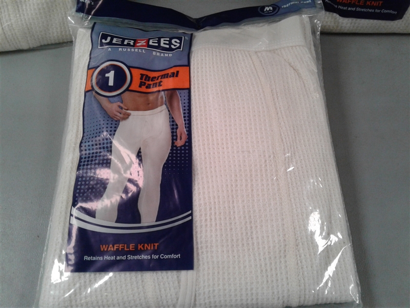 2 Pack Each Jerzees Thermal Crew & Thermal Pants New