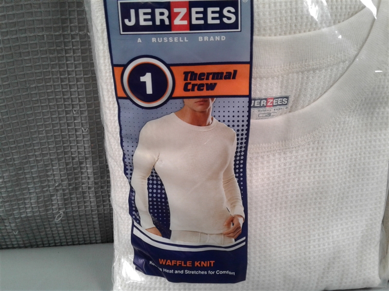 2 Pack Each Jerzees Thermal Crew & Thermal Pants New