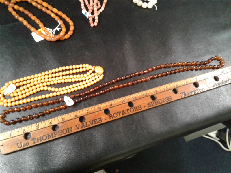 Vintage Butterscotch Amber and Sodalite Necklace & Vintage Fashion Necklaces