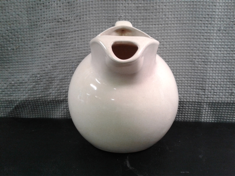 Vintage Red Wing547 Ball Ceramic Water Pitcher- Off White