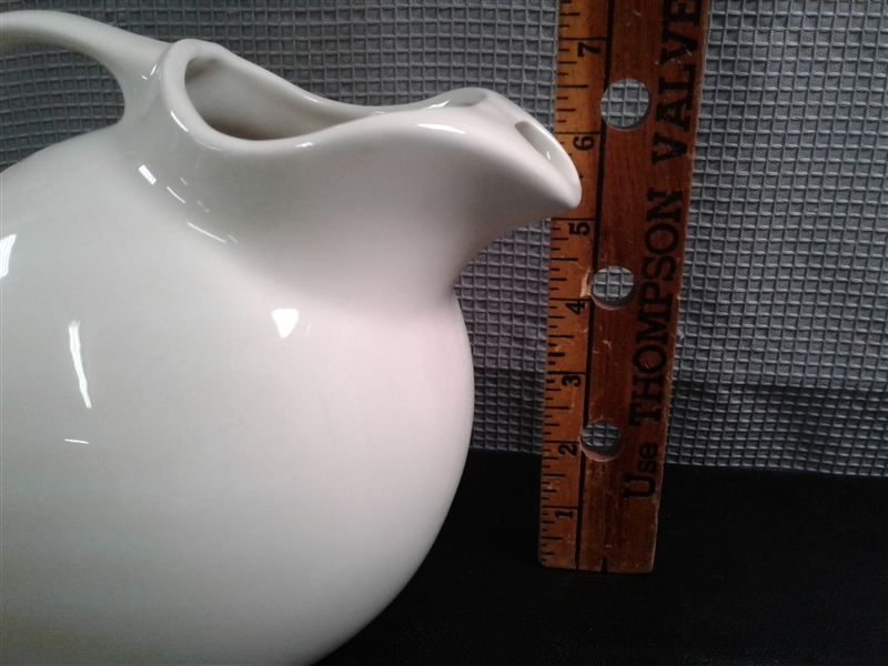 Vintage Hall 633 Ball Ceramic Water Pitcher- Ivory