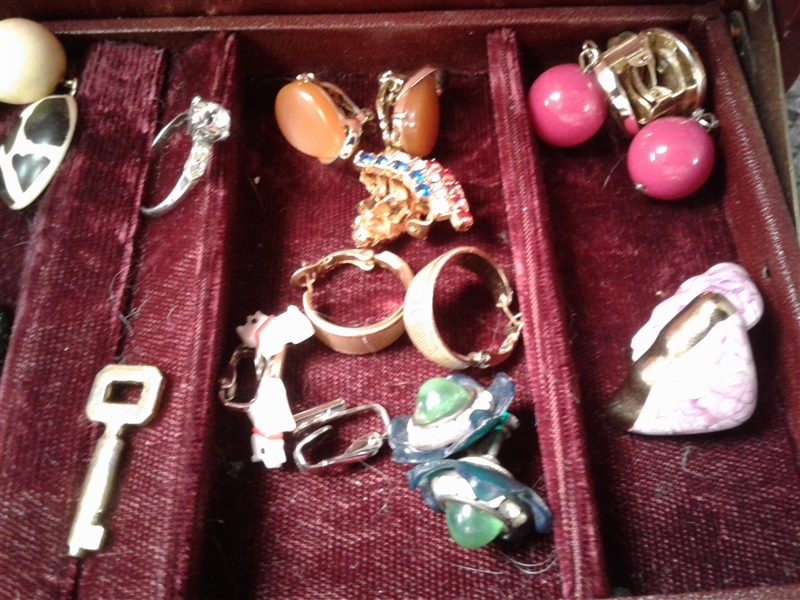 Vintage Fashion Jewelry with Locking Jewelry Box