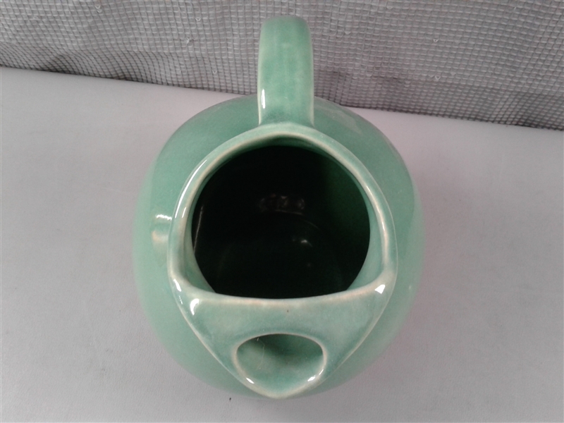 Vintage USA Ceramic Water Pitcher- Green