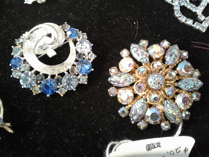 Vintage Blue Rhinestone Jewelry Collection