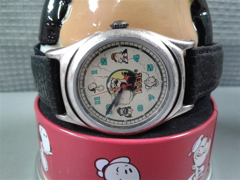 Vintage 1994 Fossil Popeye and Friends Limited Edition Watch With Tin- NEW