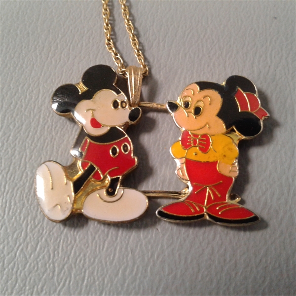 Vintage 14 KT GF Necklace Mickey Mouse 