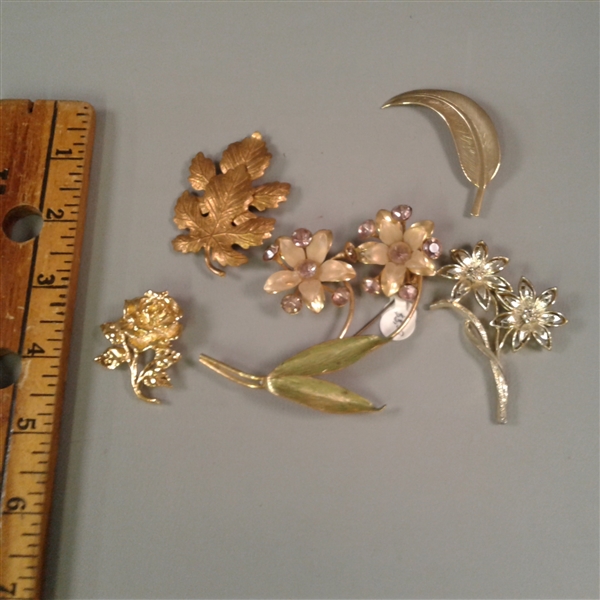 Vintage Pins, Earrings, and Jewelry- Gold & Purple