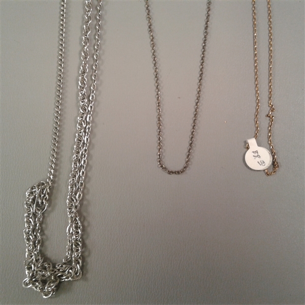 Large Lot of Chains- Silver & Gold Tones