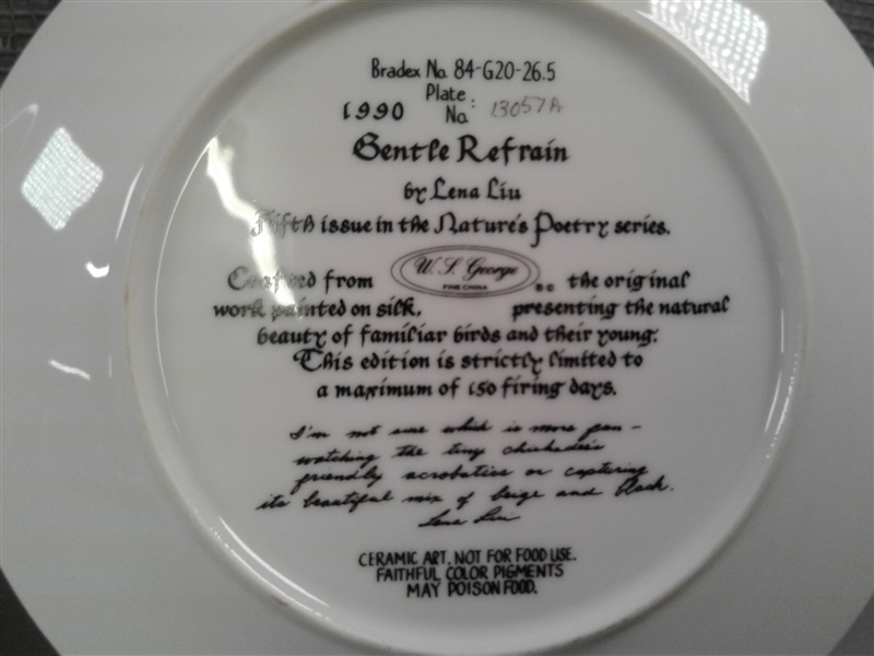 Set of 3 1990 Lena Liu Numbered Collector Plates W.L. George Fine China