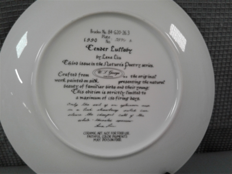 Set of 3 1990 Lena Liu Numbered Collector Plates W.L. George Fine China