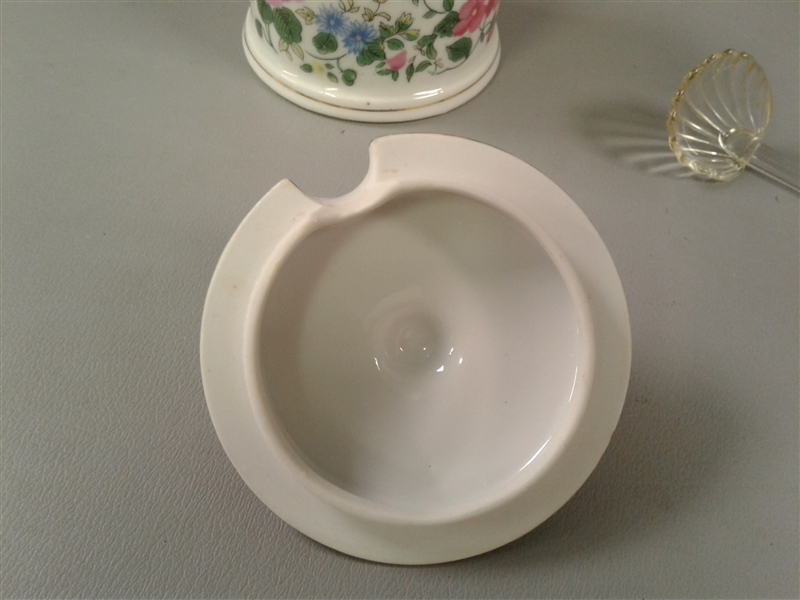 Vintage Nasco Imperal China Japan Floral Chinte Condiment Container With Underplate 