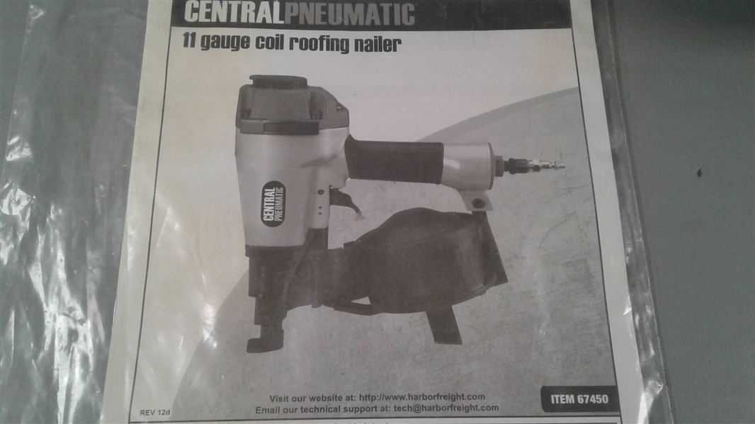 Central Pneumatic 11 Gauge Coil Roofing Nailer