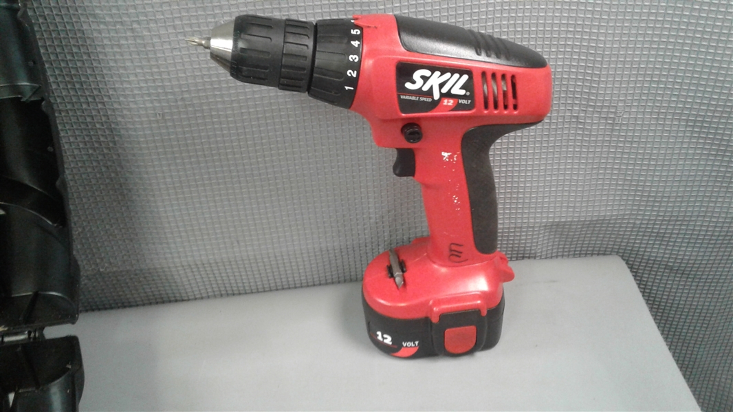 SKIL 2468 12-Volt 3/8-Inch Keyless Chuck Variable Speed Drill/Driver W/Case & Battery