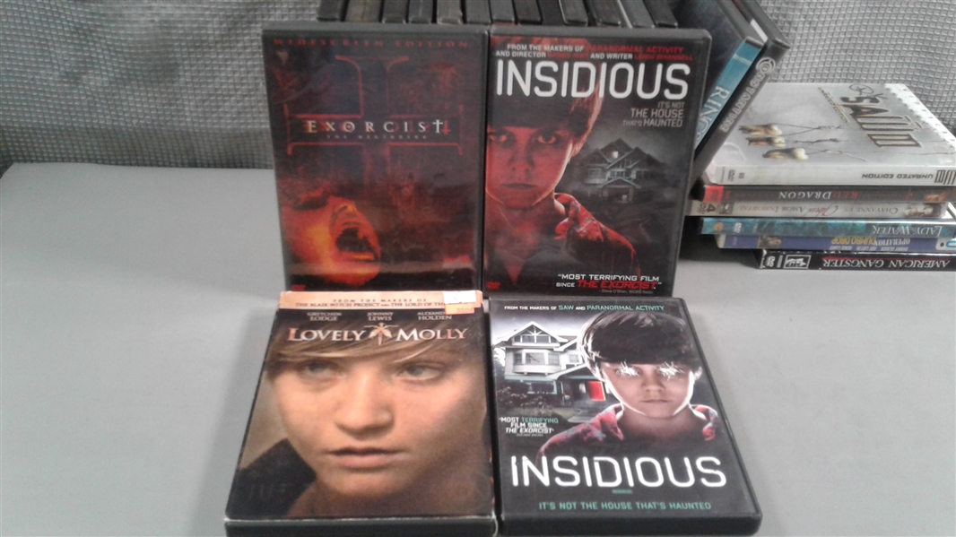 DVDs- Insidious, Saw, Ice Age, Where the Wild Things Are, etc.