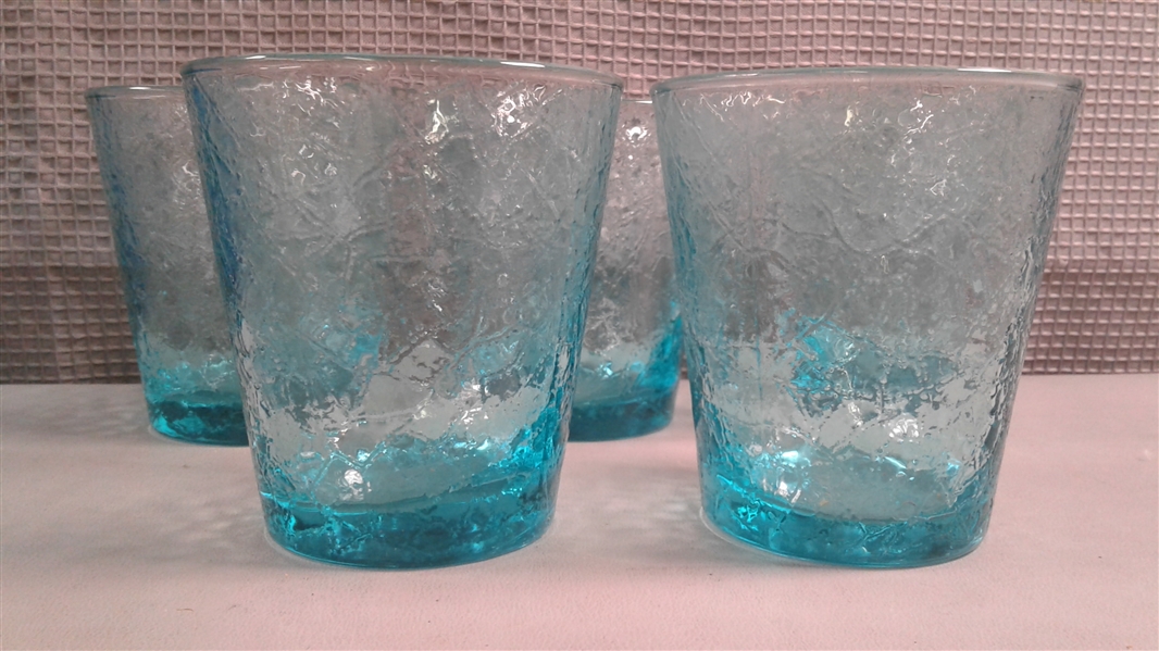 Set of 5 Teal Tumblers and Set of 6 Light Blue Glasses