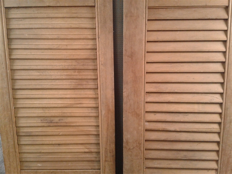Vintage Wood Shutters & Tray