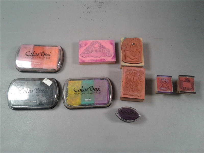 Rubber Stamps, Inkpads and Markers. 