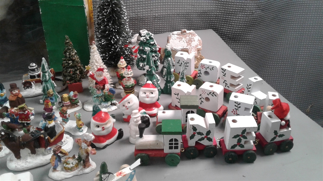 Christmas Village Set Up-Landscape Accent, Trains, People, Animals, Etc. 