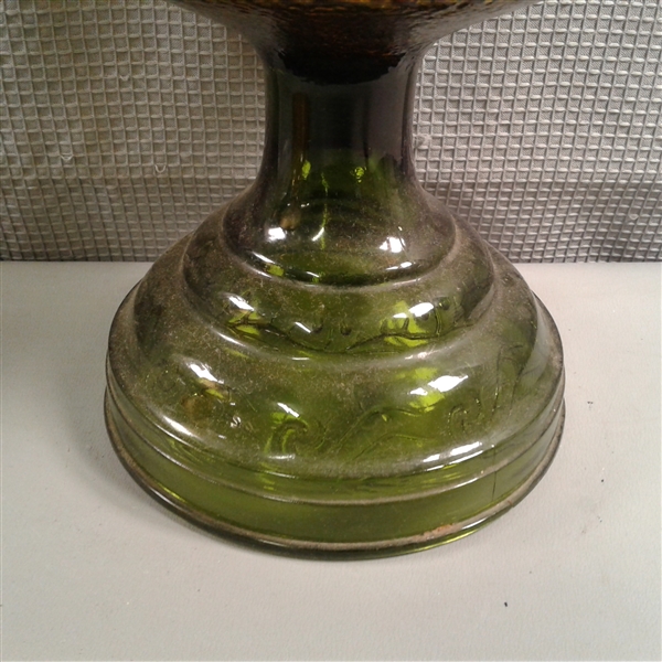 Vintage Oil Lamps- Green, Clear & Yellow