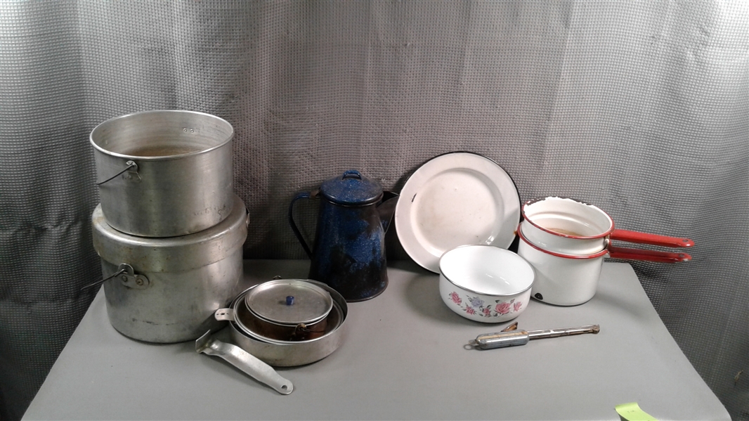 Enamel Items & Portable Camping Pots and Pans
