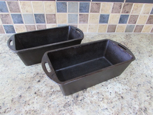 LODGE CAST IRON GRIDDLE & BREAD PANS