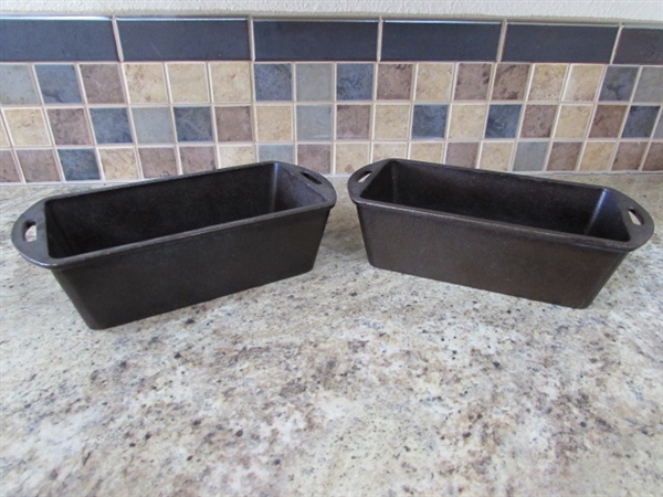 LODGE CAST IRON GRIDDLE & BREAD PANS