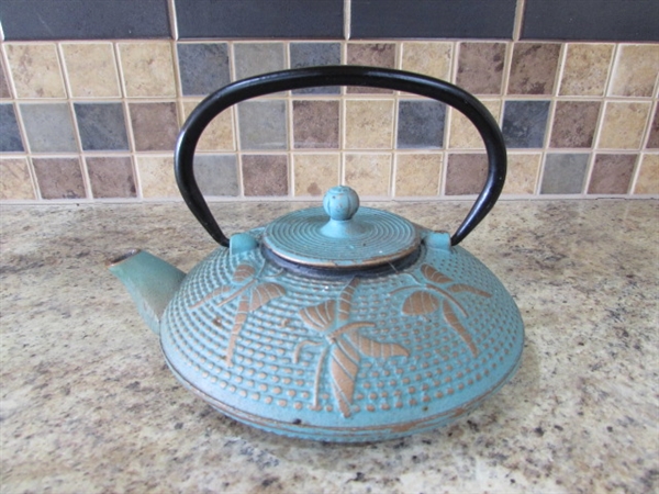 CAST IRON 'DRAGONFLY' TEA KETTLE