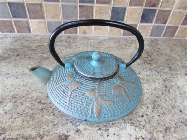 CAST IRON 'DRAGONFLY' TEA KETTLE