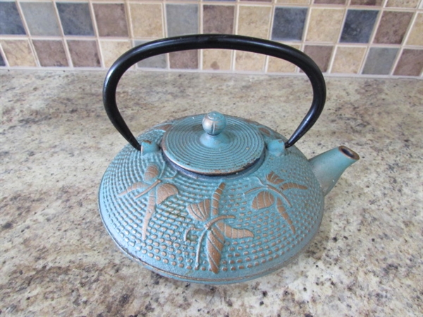 CAST IRON 'DRAGONFLY' TEA KETTLE