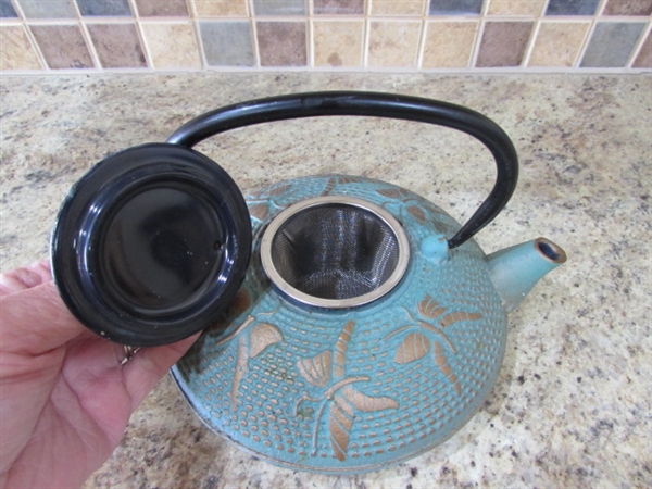 CAST IRON 'DRAGONFLY' TEA KETTLE