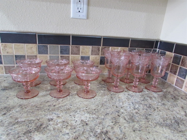 VINTAGE/ANTIQUE PINK GLASSWARE