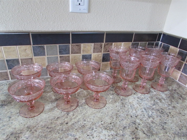 VINTAGE/ANTIQUE PINK GLASSWARE