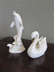 LENNOX DOLPHIN & SWAN FIGURINES