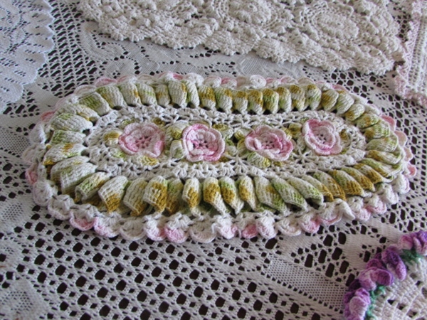 LACE TABLECLOTH & CROCHETED DOILIES